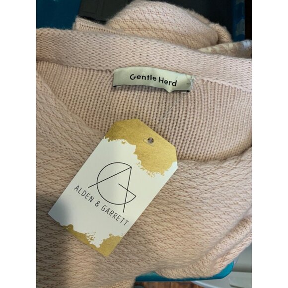 Gentle Herd Light Blush Pink Cashmere Sweater Dress Fringe Trim, Size L - Picture 5 of 5